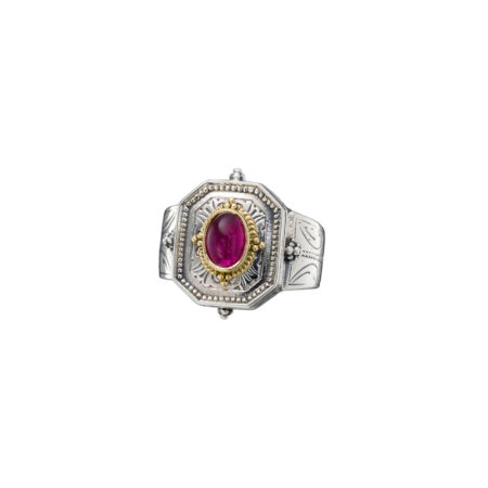 Cyclades Ring in 18K Gold and sterling silver with pink tourmaline