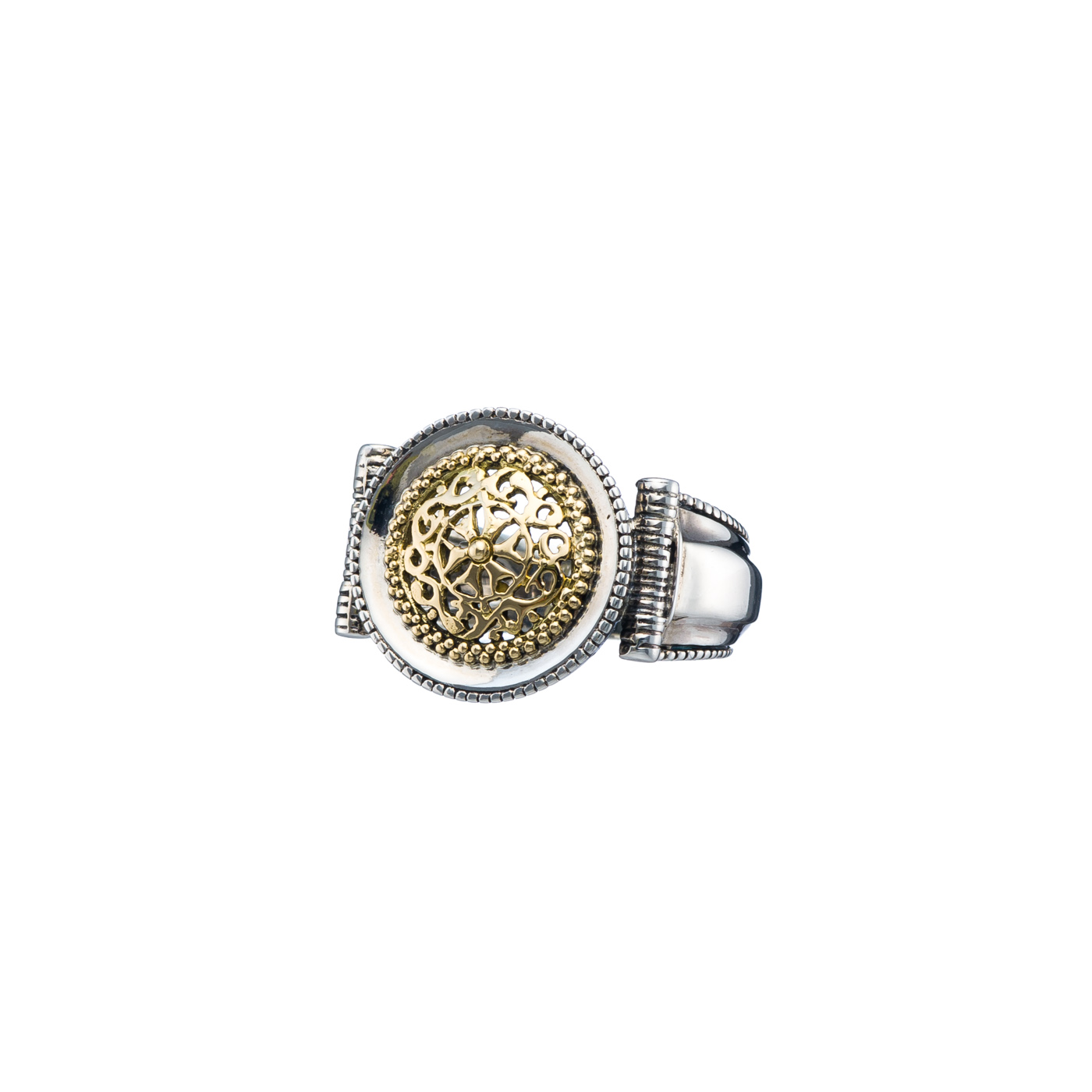 Classic round ring in 18K Gold and Sterling Silver