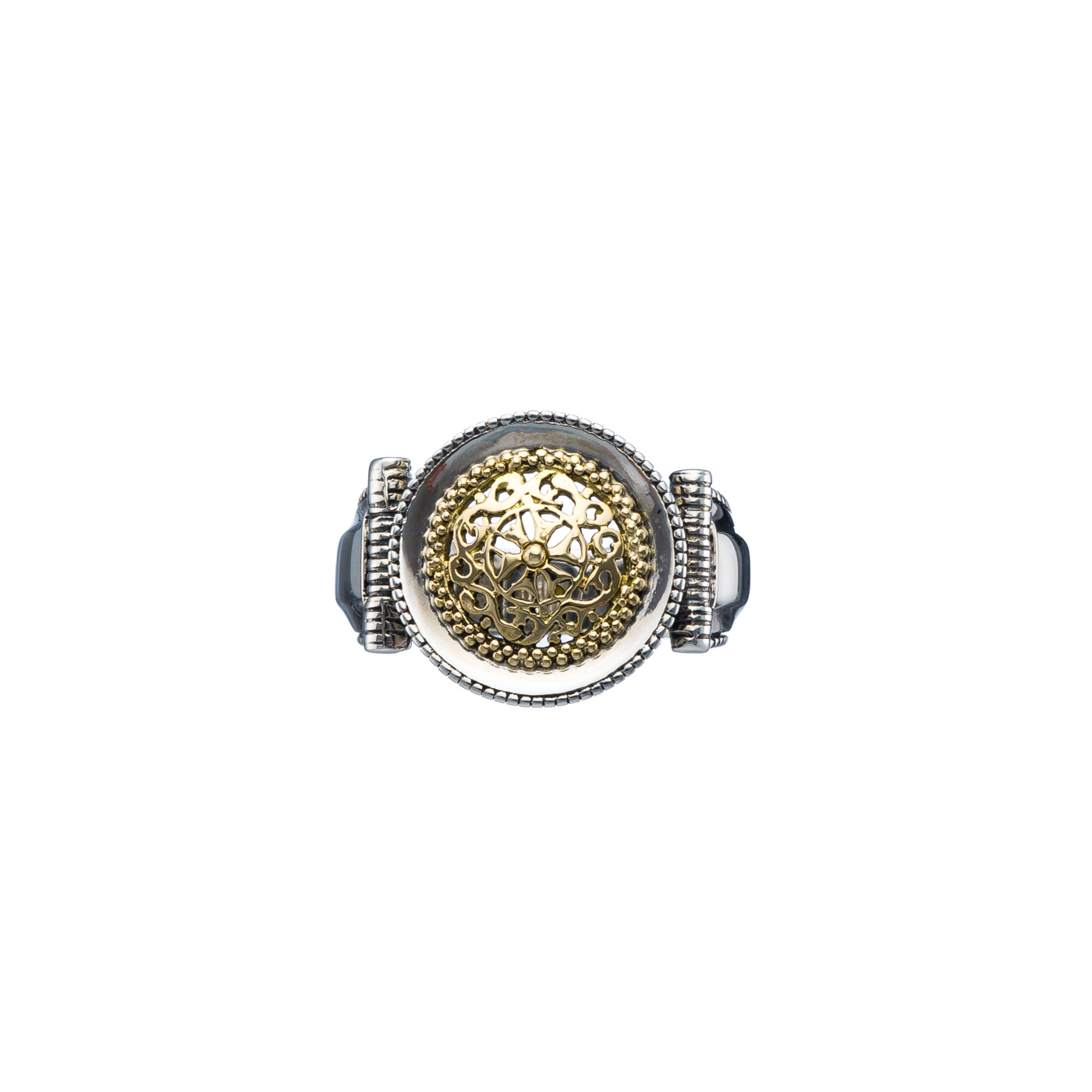 Classic round ring in 18K Gold and Sterling Silver