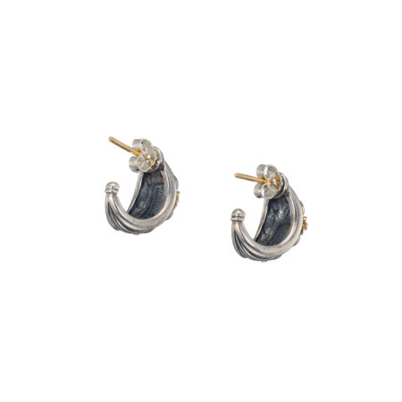 Kassandra half hoops Earrings in 18K Gold and Sterling Silver - Image 4
