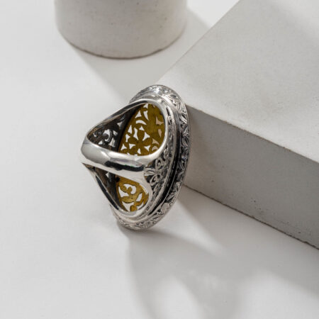 Garden shadows big oval Ring in 18K Gold and sterling silver - Image 4
