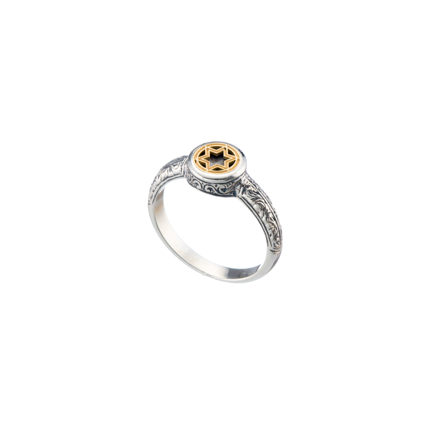 Symbol Ring Star of David in 18K Gold and Sterling Silver
