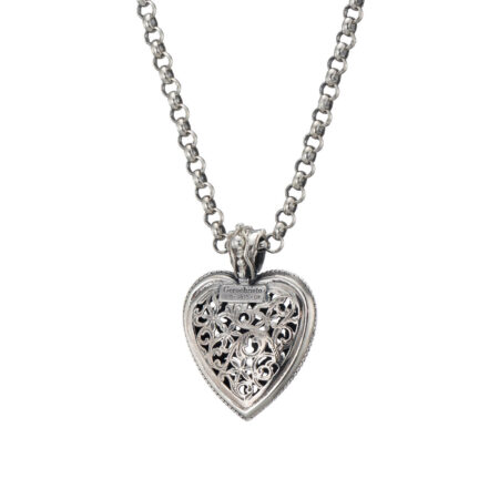 Garden Shadows Medium Heart Pendant in Sterling Silver - Image 3