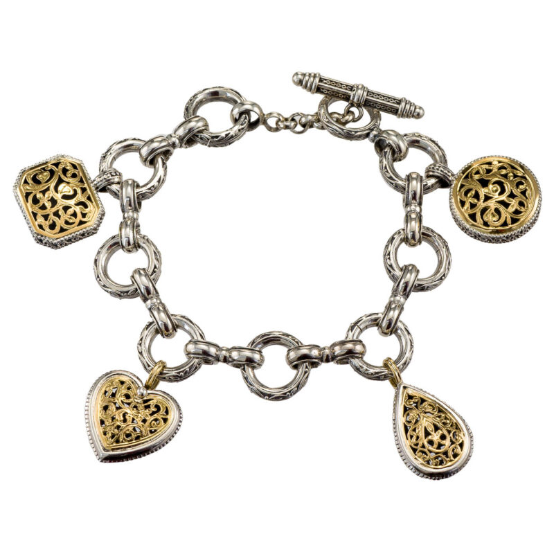 Garden Shadows Charms Bracelet in 18K Gold and Sterling Silver