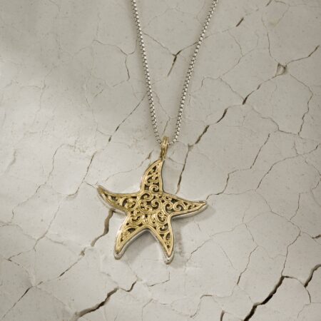 Starfish Pendant in 18K Gold and Sterling Silver