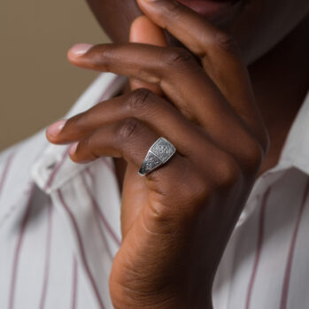 Classic pinky Ring Square shape in Sterling Silver