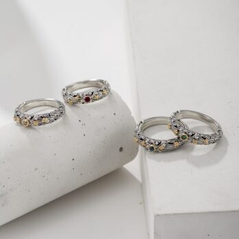 Kynthia Ring in 18K Gold and Sterling Silver with Gemstone