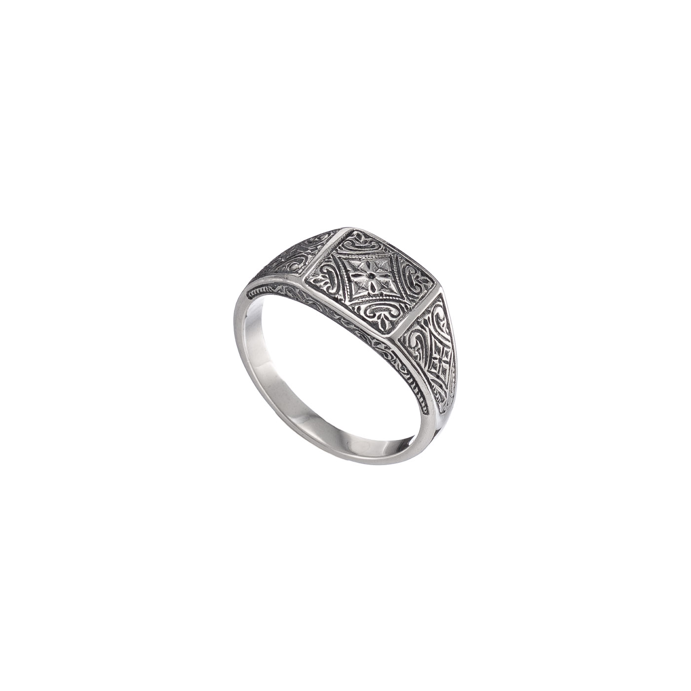Classic pinky Ring Square shape in Sterling Silver