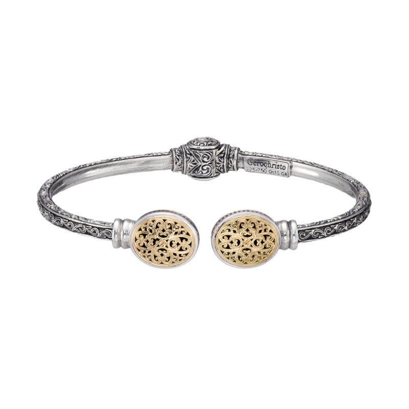 Mediterranean Double oval Bracelet in 18K Gold and Sterling Silver