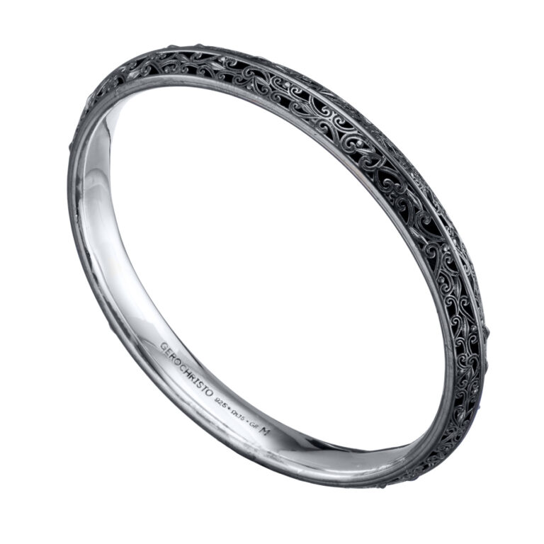 Kallisto Bangle Bracelet in Black plated Silver 925 - Image 3