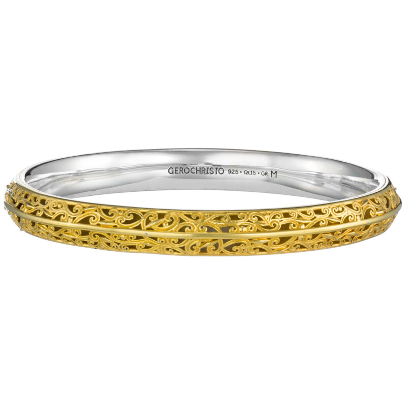 Kallisto Bangle Bracelet in Gold plated silver 925