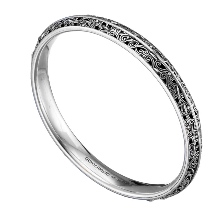 Kallisto bangle Bracelet in oxidized silver - Image 3