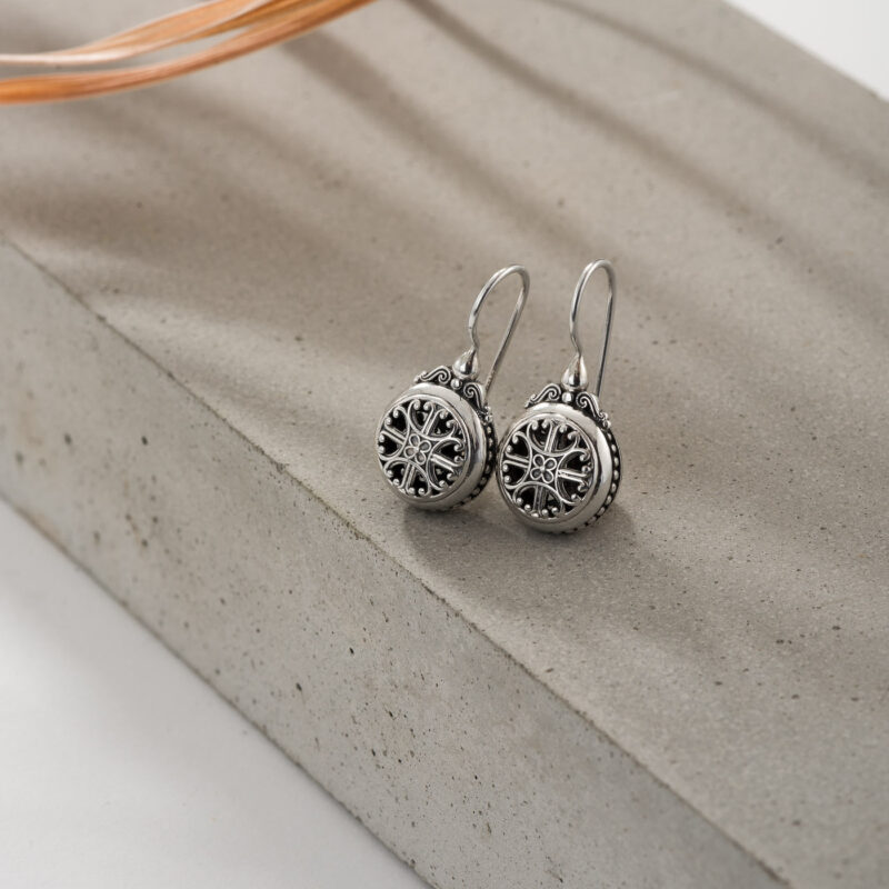 Roxanna Round Earrings in Sterling Silver