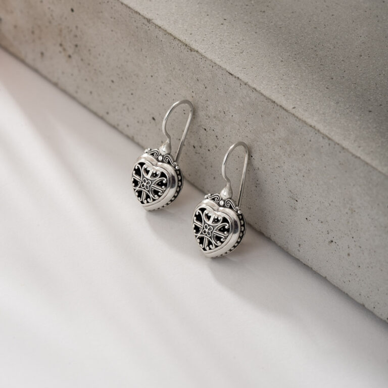Roxana Heart Earrings in Sterling Silver
