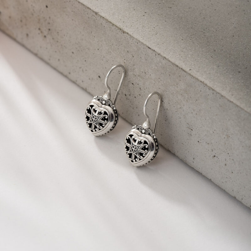 Roxanna Heart Earrings in Sterling Silver