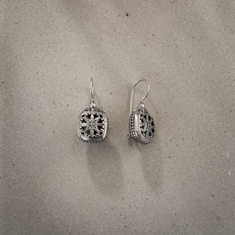 Roxanna Square Earrings in Sterling Silver