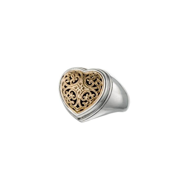 Simplicity Heart Ring in 18K Gold and Sterling Silver - Image 5