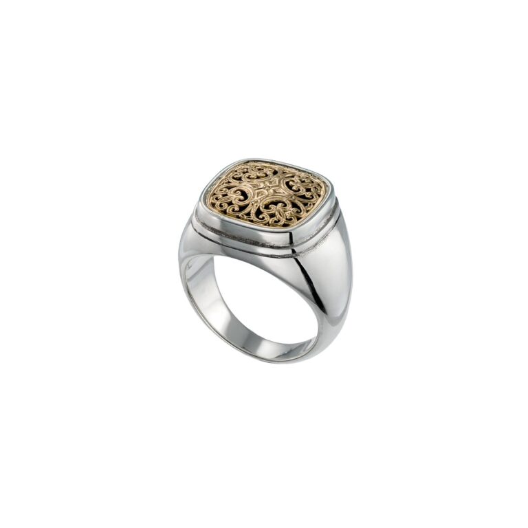 Simplicity Square Ring in 18K Gold and Sterling Silver - Image 3