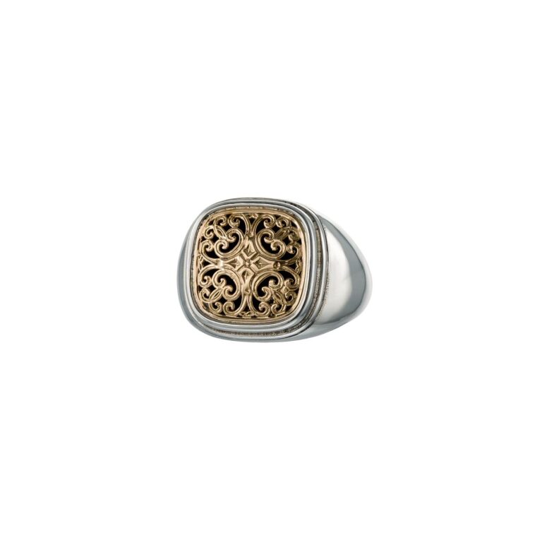Simplicity Square Ring in 18K Gold and Sterling Silver - Image 4