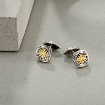 Alexander Collection Cufflinks in 18K Gold and Sterling Silver