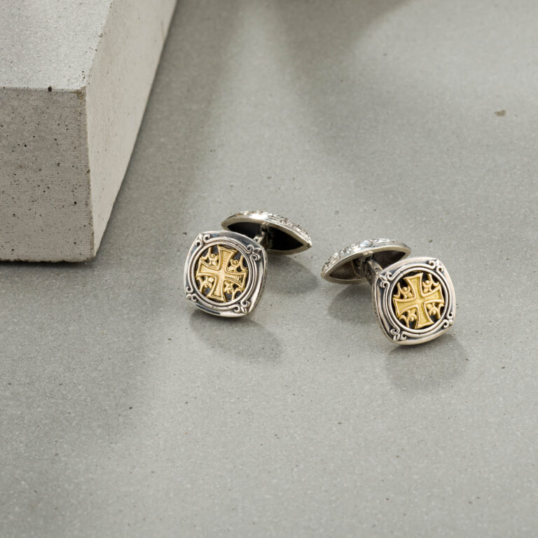 Alexander Collection Cufflinks in 18K Gold and Sterling Silver