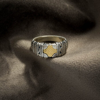Alexandrian Wide Band Ring in 18K Gold and Sterling Silver