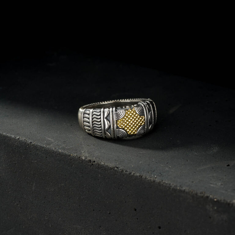 Alexandrian Wide Band Ring in 18K Gold and Sterling Silver - Image 3