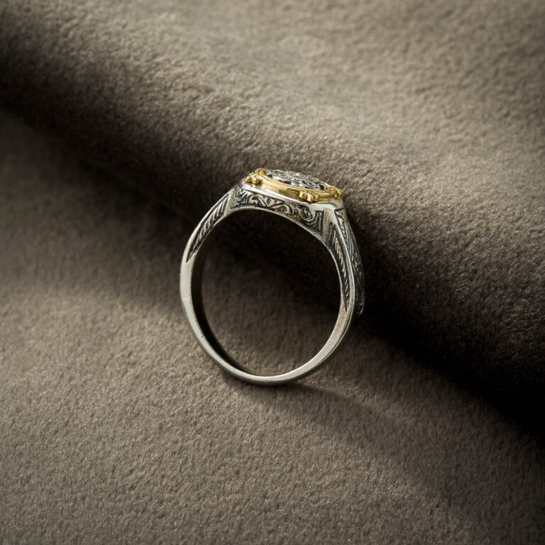 Mini Spiral Flower Ring in 18K Gold and Sterling Silver - Image 2