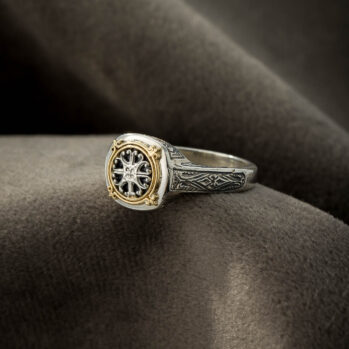Mini Vergina Flower Ring in 18K Gold and Sterling Silver