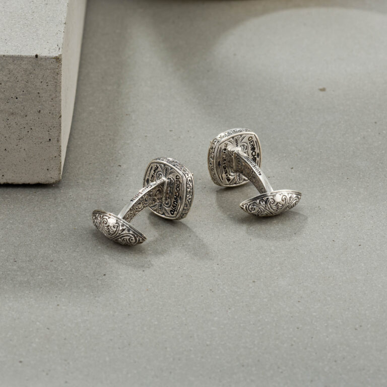 Alexander Collection Cufflinks in 18K Gold and Sterling Silver - Image 2