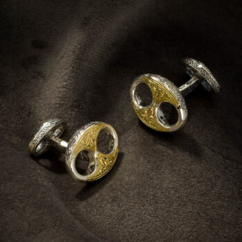 Classic cufflinks in 18K Gold and Sterling Silver 7135