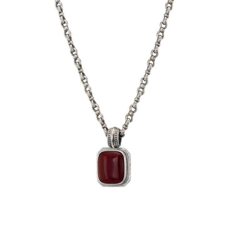 Classic Pendant in Sterling Silver with Semi precious Stone - Image 2