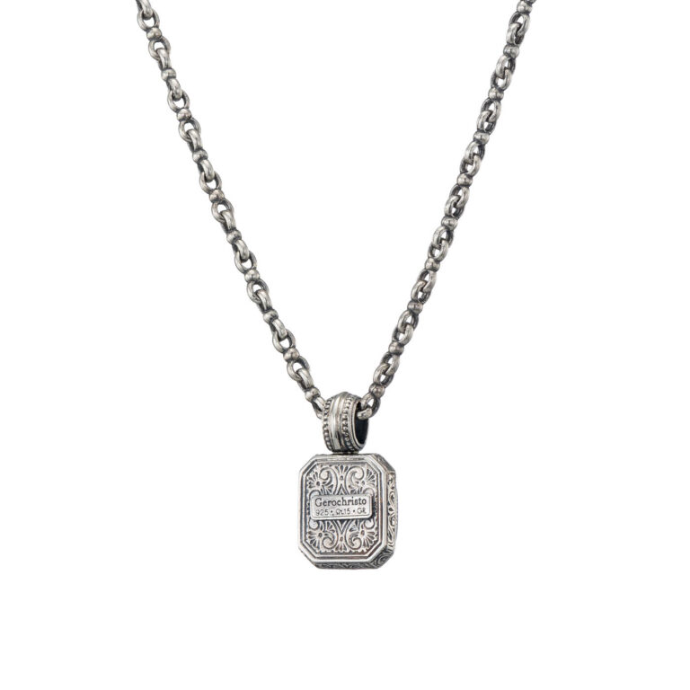 Classic Pendant in Sterling Silver with Semi precious Stone - Image 3