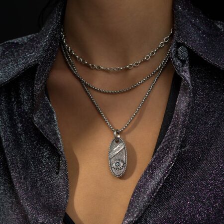 Evil Eye Talisman Pendant in Sterling Silver