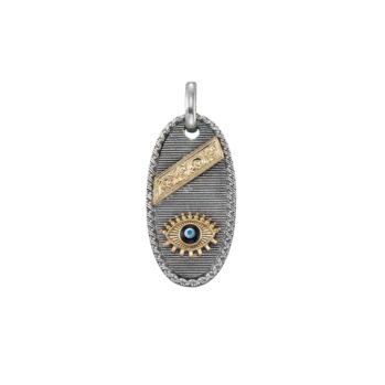 Evil Eye Talisman Pendant in 18K Gold and Sterling Silver