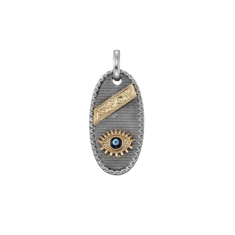 Evil Eye Talisman Pendant in 18K Gold and Sterling Silver