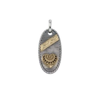 Heart Dream Catcher Talisman Pendant in 18K Gold and Sterling Silver
