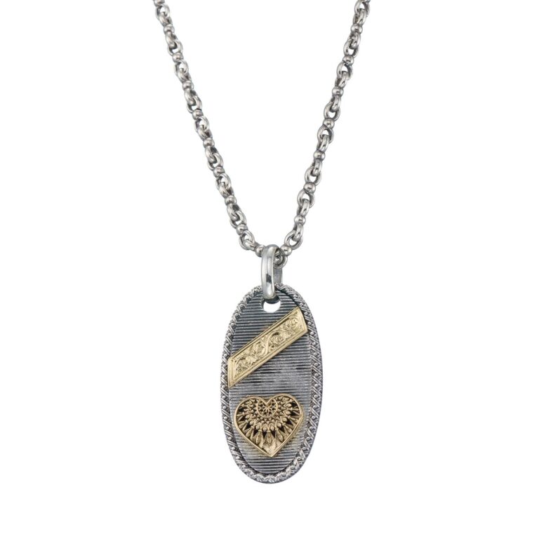 Heart Dream Catcher Talisman Pendant in 18K Gold and Sterling Silver - Image 3