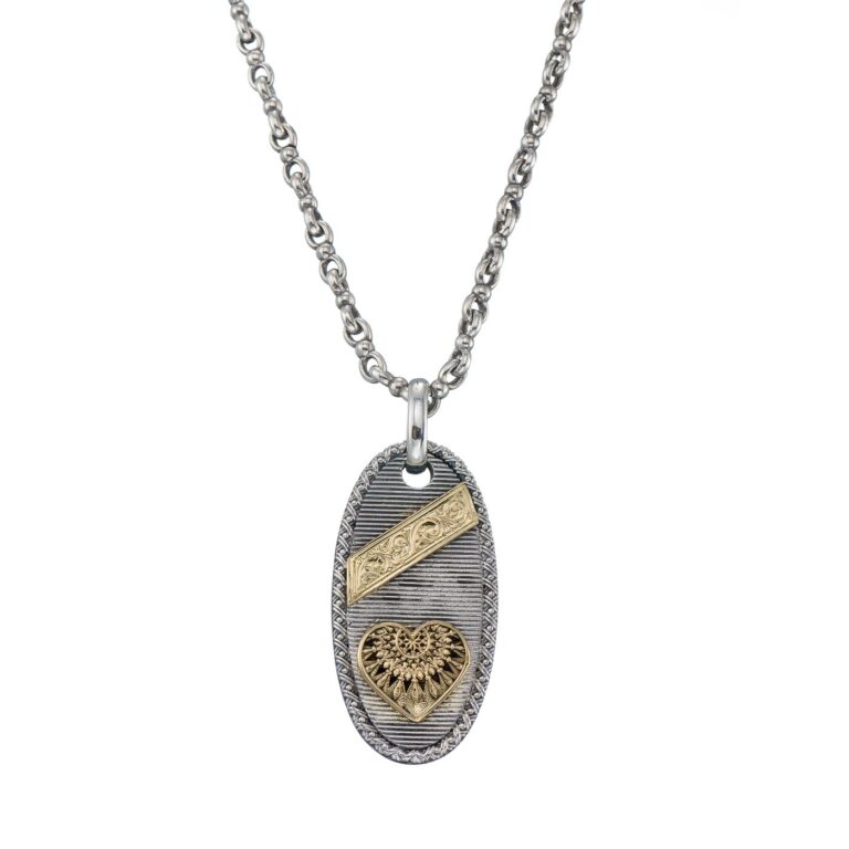 Heart Dream Catcher Talisman Pendant in 18K Gold and Sterling Silver - Image 2