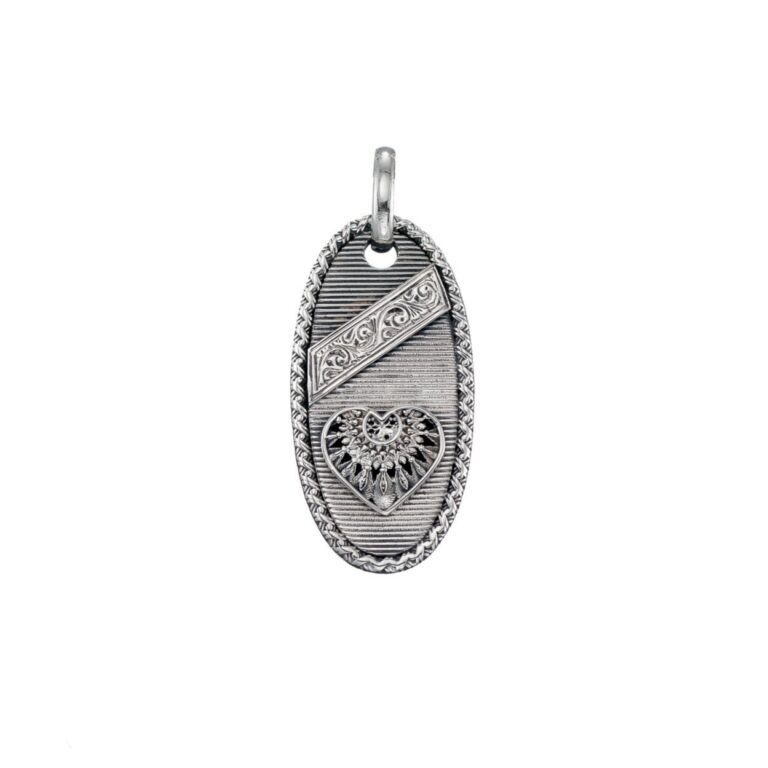 Heart Dream Catcher Talisman Pendant in Sterling Silver