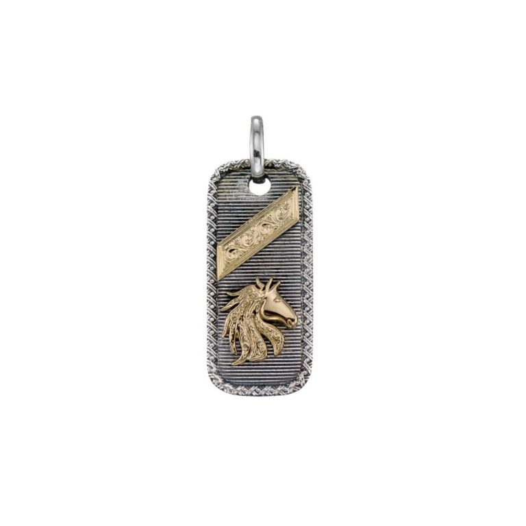 Horse Talisman Pendant in 18K Gold and Sterling Silver
