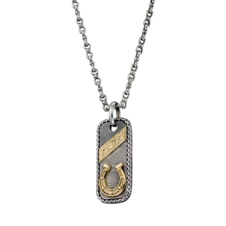 Horseshoes Talisman Pendant in 18K Gold and Sterling Silver - Image 3