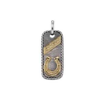 Horseshoes Talisman Pendant in 18K Gold and Sterling Silver