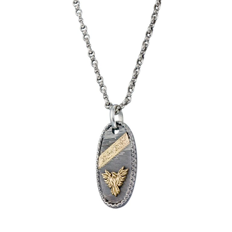 Phoenix Talisman Pendant in 18K Gold and Sterling Silver - Image 3