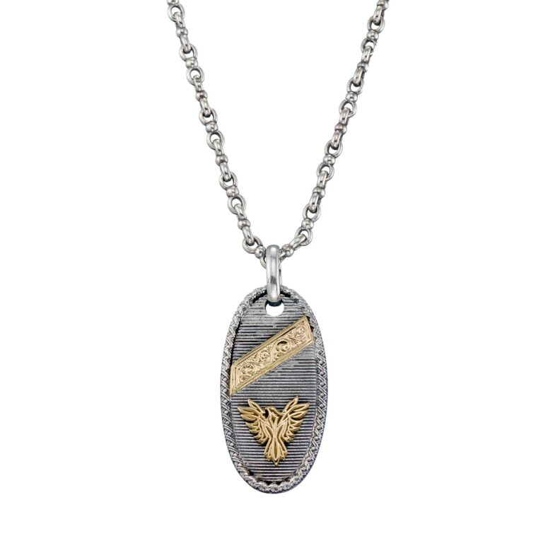 Phoenix Talisman Pendant in 18K Gold and Sterling Silver - Image 2