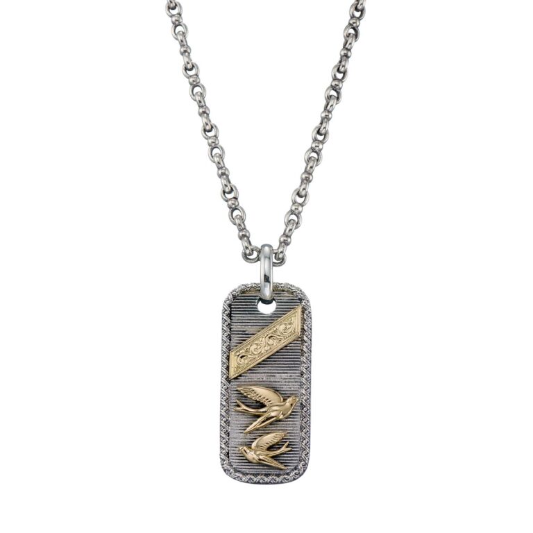 Shallows Talisman Pendant in 18K Gold and Sterling Silver - Image 2