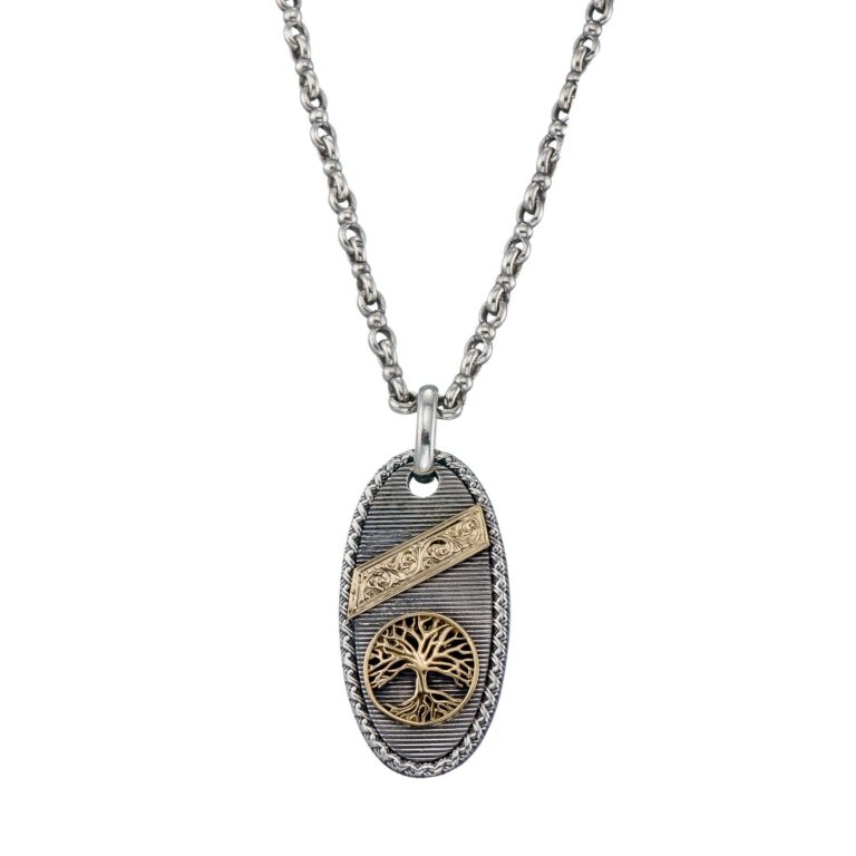 Tree of Life Talisman Pendant in 18K Gold and Sterling Silver