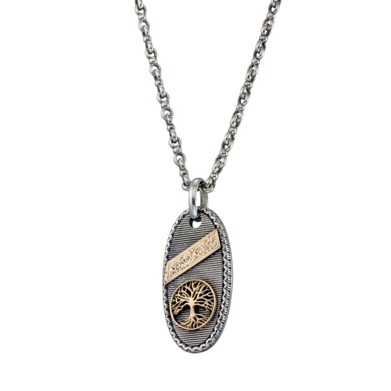 Tree of Life Talisman Pendant in 18K Gold and Sterling Silver - Image 2