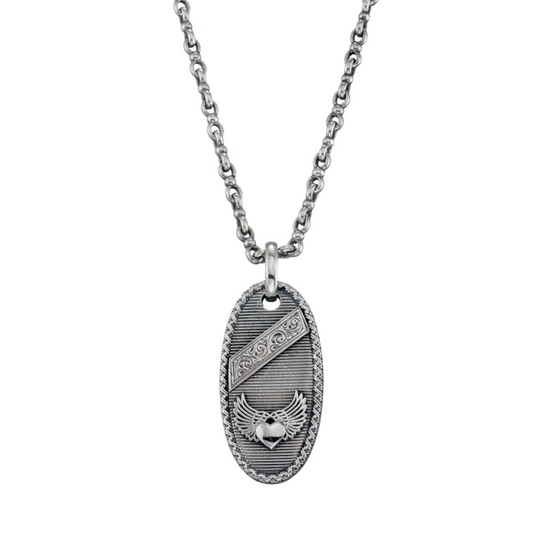 Winged Heart Talisman Pendant in Sterling Silver - Image 2