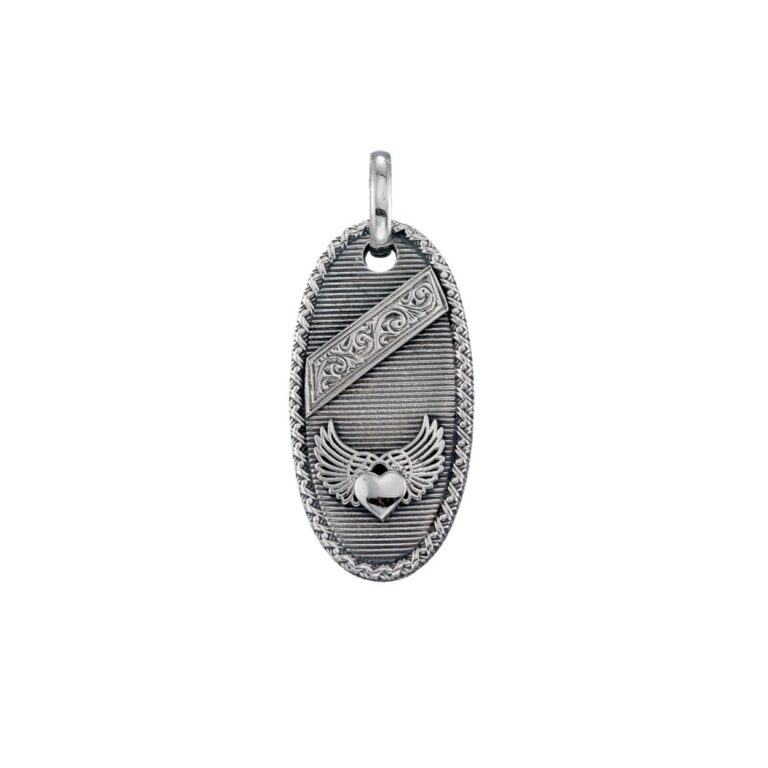 Winged Heart Talisman Pendant in Sterling Silver